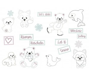 Stickdatei - Schneetiere Walross